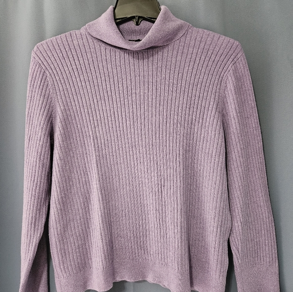 Talbots womens size XL, purple turtleneck, button detail - Picture 7 of 8